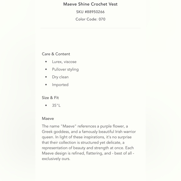 Anthropologie Maeve Shine Crochet Vest - Picture 5 of 5